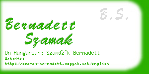 bernadett szamak business card